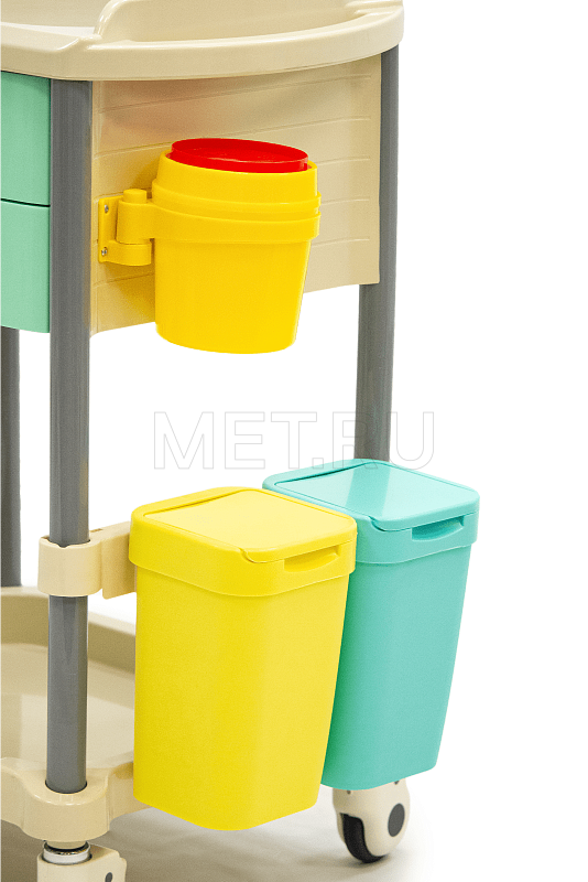 MET BLQ 008  Столик манипуляционный медицинский с двумя ящиками  МЕТ